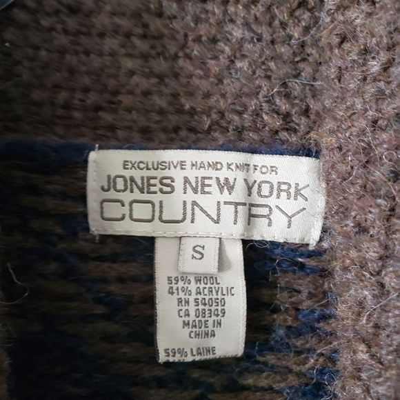 Vintage Jones New York Fair Isle Cardigan Sweater - Picture 5 of 5